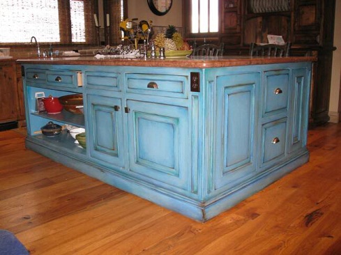 Kitchen Design Blue on Incorporating Kitchen Cabinet Paint Colors Into Your Kitchen Cabinet